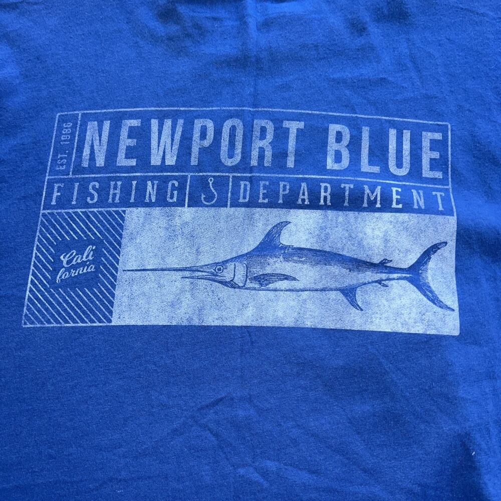 Newport Blue CA Fishing Department T Shirt XL Blue swordfish